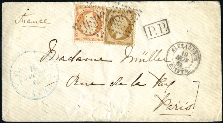 Stamp of Egypt » French Post Offices 1863 November 18 envelope from Cairo to Paris