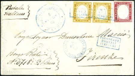 Stamp of Egypt » Italian Post Offices 1863 October 4 envelope from Cairo to Firenze