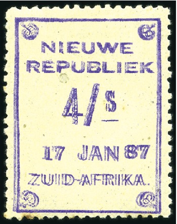 Stamp of South Africa » New Republic 1886-87 4/s on yellow paper with double overprint 