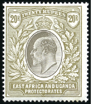 Stamp of Kenya, Uganda and Tanganyika » Kenya, Uganda and Tanganyika 1903-04 20R Grey & Stone, mint lh, very fine (SG £