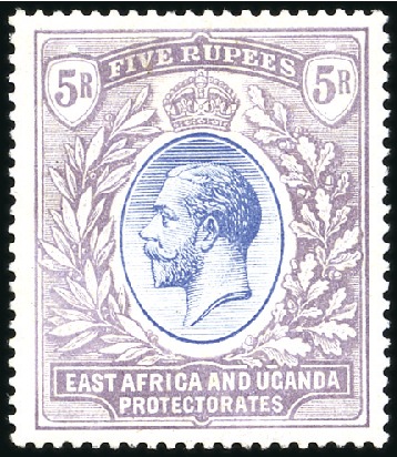 Stamp of Kenya, Uganda and Tanganyika » Kenya, Uganda and Tanganyika 1921-22 1c to 5R set of 10, mint og, fine to very