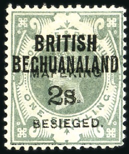 Stamp of South Africa » Mafeking 1900 2s on 1s Green, mint og, tiny light crease at