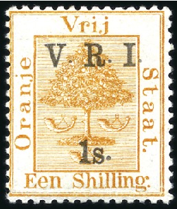 Stamp of South Africa » Orange Free State 1900 1s on 1s (type T32) Yellow-Orange error of co