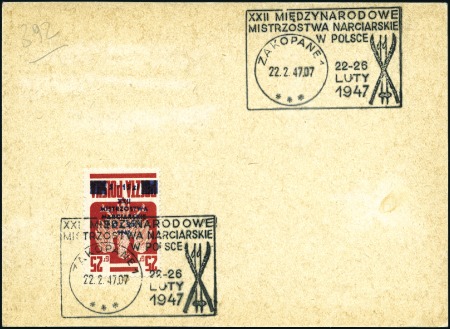 Stamp of Poland » Poland Later Issues SKIING: POLAND 1947 25gr. Commemorative stamp of t