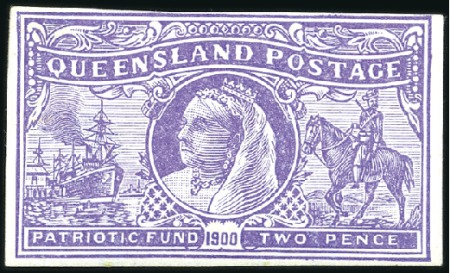 Stamp of Australia » Queensland 1900 Patriotic Fund 2d violet imperforate plate pr