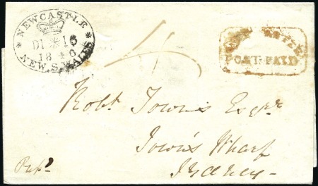 Stamp of Australia » New South Wales 1840 (Dec 16) Entire from Newcastle to Sydney, ms 