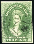 Stamp of Australia » Tasmania 1855 1d, 2d and 4d used singles, all four margined