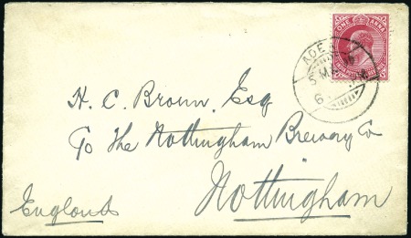 Stamp of India » Used Abroad PERIM: 1910 Envelope sent from the Perim Coal Co.