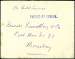 Stamp of India » Used Abroad PERIM: 1915 (Sep 13) Envelope from Perim to Bombay