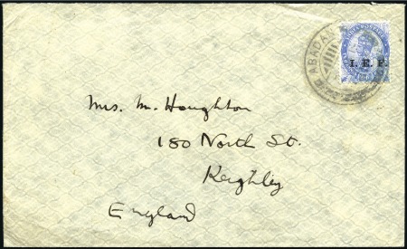 Stamp of India » Used Abroad ABADAN: 1918 (Jan 2) Envelope from the civil post
