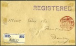 Stamp of India » Used Abroad AHWAZ: 1918 (Apr 24) Envelope sent registered from