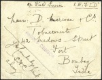 Stamp of India » Used Abroad AHWAZ: 1916 (May 31) Envelope from Ahwaz to Bombay