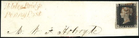 Stamp of Great Britain » 1840 1d Black and 1d Red plates 1a to 11 1840 1d Black, plate 10 NF, with fine to large mar