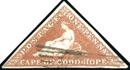 Stamp of South Africa » Cape of Good Hope 1855-58 1d Brick-Red, with good to very good margi