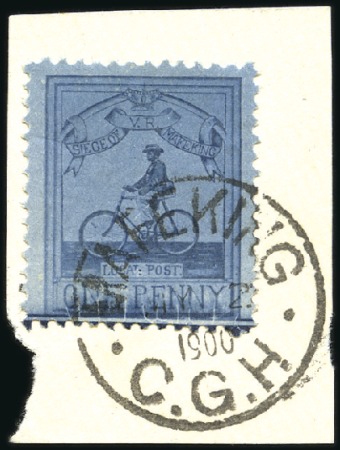 Stamp of South Africa » Mafeking 1900 1d Major Goodyear on Bicycle pale blue on blu