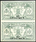 Stamp of New Hebrides 1911 Weapons & Idols, French Currency, 40c plate p