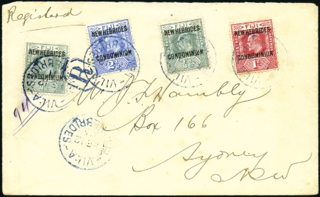 Stamp of New Hebrides 1911 (Feb 12) Envelope sent registered to Sydney w