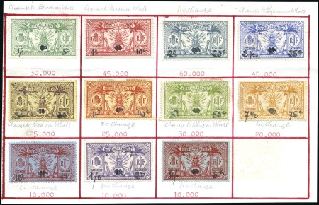 Stamp of New Hebrides 1925 French Dual Currency essays, 1911 set of 11 v
