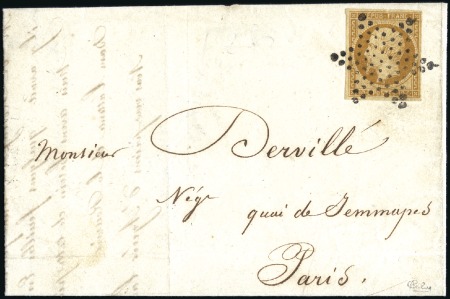 Stamp of France 1852 10c Présidence avec superbe étoile muette sur
