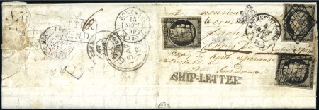 Stamp of France L'UNIQUE LETTRE DE LA PREMIERE EMISSION DE FRANCE