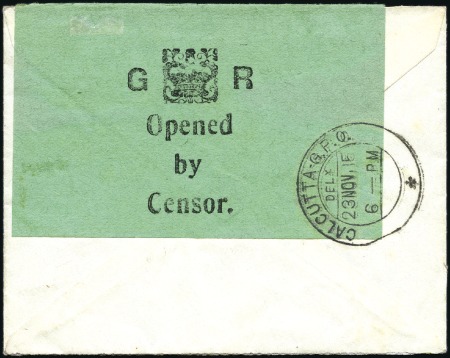 Stamp of India » Used Abroad BUSHIRE: 1915 (Nov 15) Envelope from Bushire to Ca