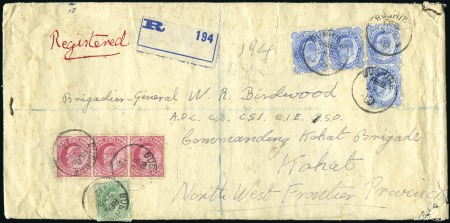 Stamp of India » Used Abroad BUSHIRE: 1912 (Feb 12) Long envelope sent register