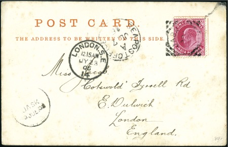 Stamp of India » Used Abroad JASK: 1906 (Jul 3) Picture postcard of the Delhi D