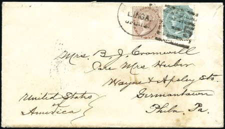 Stamp of India » Used Abroad LINGA: 1879 (Dec 12) Envelope from Linga to the US
