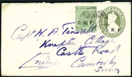 Stamp of India » Used Abroad MAHOMMERA: 1915 (Feb 15) I.E.F. overprinted 1/2a p