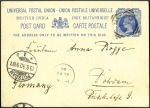 Stamp of Zanzibar » The Indian Post Office (1875-1895) 1890 & 1893 Pair of postal stationery cards from Z