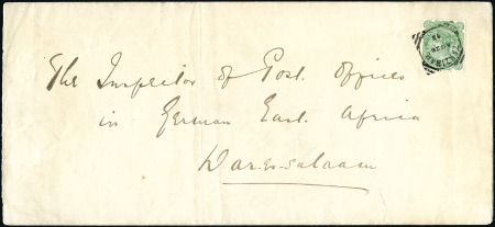 Stamp of Zanzibar » The Indian Post Office (1875-1895) 1893 (Aug 26) Long envelope from Zanzibar to Dar-E