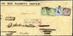 Stamp of India » Used Abroad ZANZIBAR: 1880-95, Group of three covers and a lar