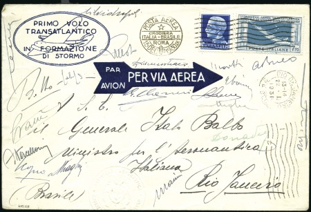 Stamp of Italy 1930 Balbo Flight cover signed by all Cruise membe