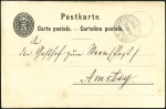 Stamp of Switzerland / Schweiz » Ganzsachen » Postkarten 1879 5C schwarz, mit Seepoststempel