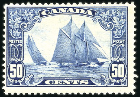 Stamp of Canada 1928-29 Bluenose 50c mint never hinged example, pl