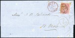 Stamp of France BOITES MOBILES 1857-64, Trois lettres avec timbres