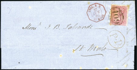 Stamp of France BOITES MOBILES 1857-64, Trois lettres avec timbres