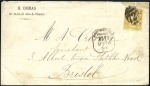 Stamp of France 1881 Env. de St Malo pour Bristol avec 25c Sage ob