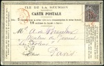 Stamp of Colonies françaises » Réunion 1806-1901, Neuf lettres dont 1806 avec entrée "COL