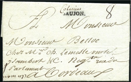 Stamp of France » Collections 1785-1821, 4 lettres des USA avec entrée SAUJON (r