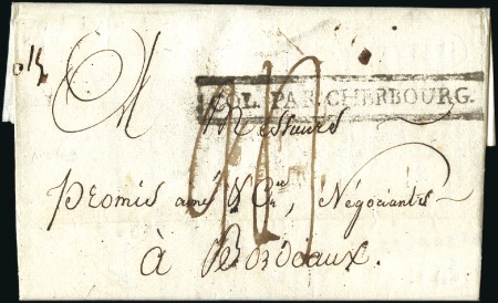 Stamp of Mauritius 1783-1853, 10 stampless covers to France incl. 178