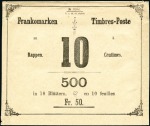 Stamp of Switzerland / Schweiz » Ganzsachen » Postanweisungen - Postkarten 1881 Vier "Frankomarken" Kuvert