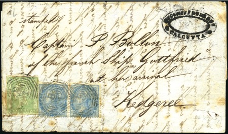 Stamp of India JC TYPE 7: 1856 (Oct 2) Lettersheet from Calcutta