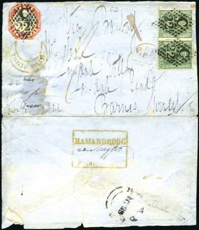Stamp of India DATESTAMPS: 1856 (May 22) Envelope from Ramandroog