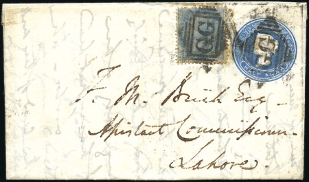 Stamp of India JC TYPE 8: 1861 (Jan 20) 1/2a Postal stationery en