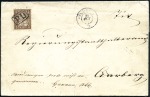 Stamp of Switzerland / Schweiz » Sitzende Helvetia Gezaehnt » Briefmarken 1862 5C braun, entwertet PD mit Einfassung (AW. Gr13B)