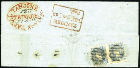 Stamp of India TALOOK TAPPAL: 1855 (May 30) Wrapper franked on th