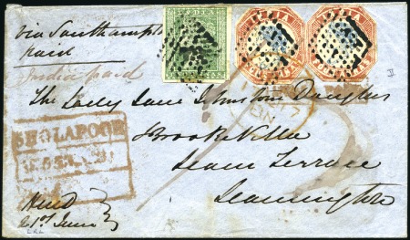 Stamp of India 1855 (Jul 12) Envelope from Sholapoor to England w