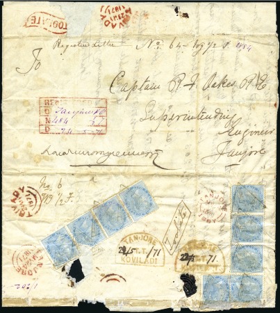 Stamp of India DISTRICT POST
KOVILADI: 1871 (May 22) Entire se