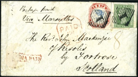Stamp of India JC TYPE B4: 1857 (Feb 2) Envelope to Scotland with